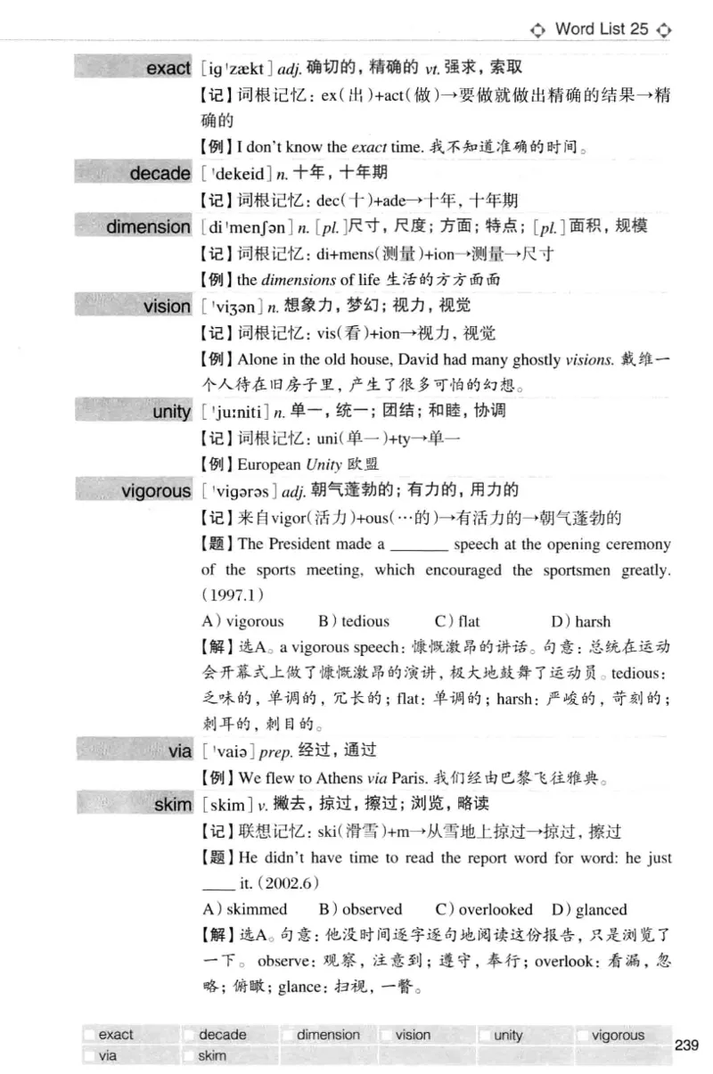 四级词汇词根+联想记忆法（乱序）_大学英语四级+六级_四级真题_四级词汇（乱序）