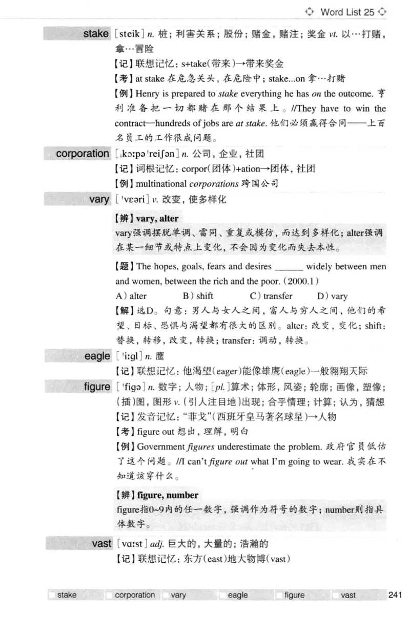 四级词汇词根+联想记忆法（乱序）_大学英语四级+六级_四级真题_四级词汇（乱序）