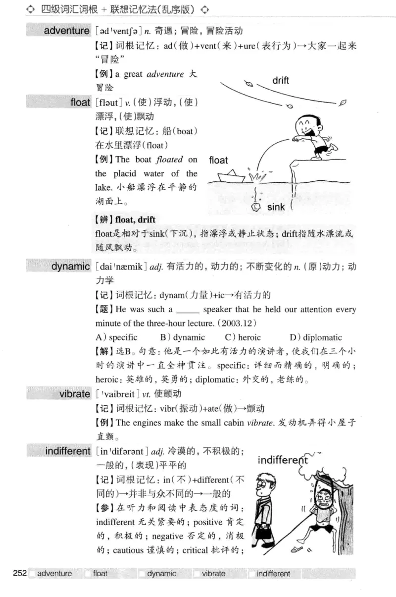四级词汇词根+联想记忆法（乱序）_大学英语四级+六级_四级真题_四级词汇（乱序）
