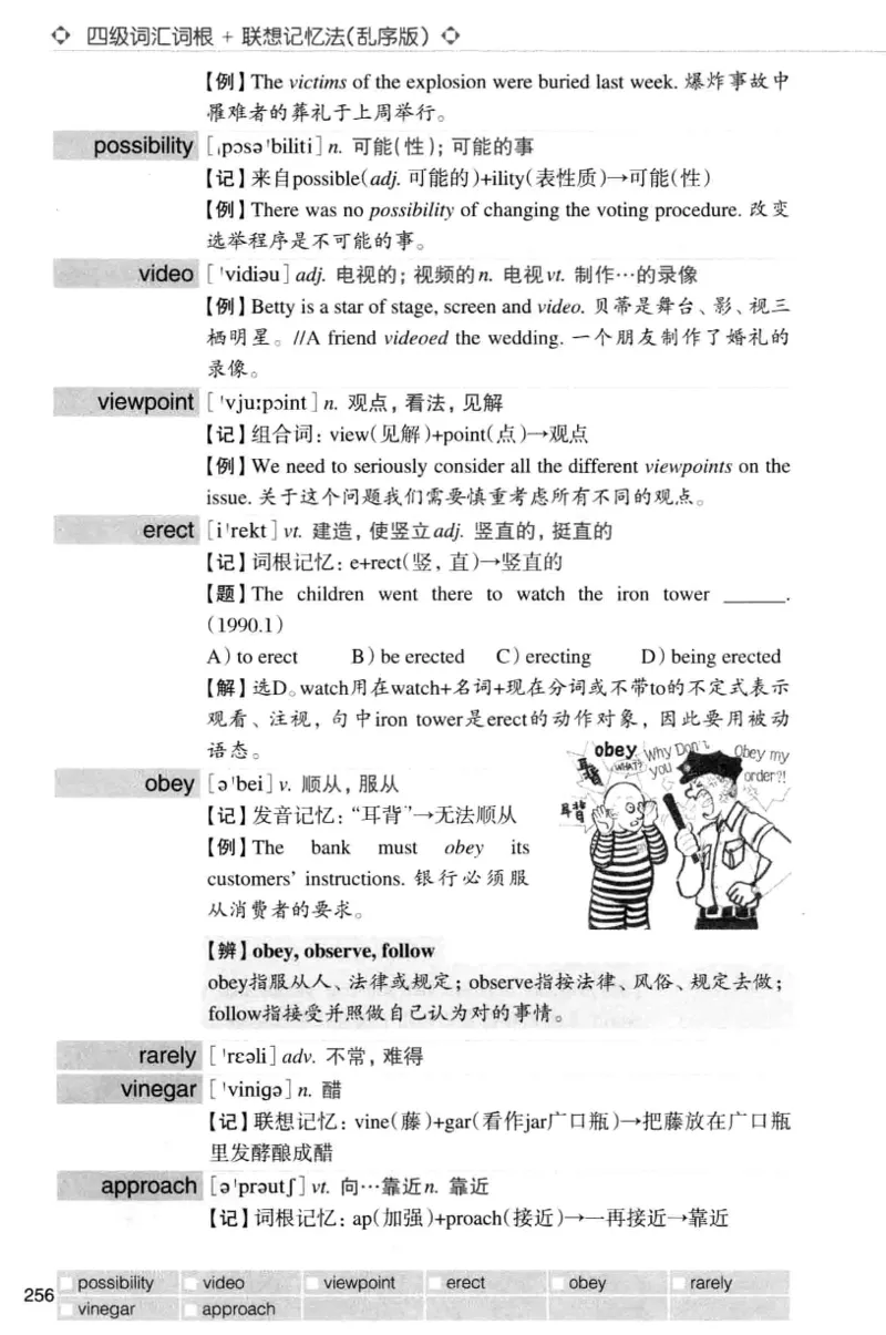 四级词汇词根+联想记忆法（乱序）_大学英语四级+六级_四级真题_四级词汇（乱序）