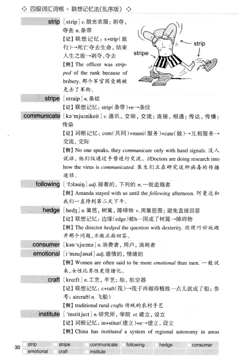 四级词汇词根+联想记忆法（乱序）_大学英语四级+六级_四级真题_四级词汇（乱序）
