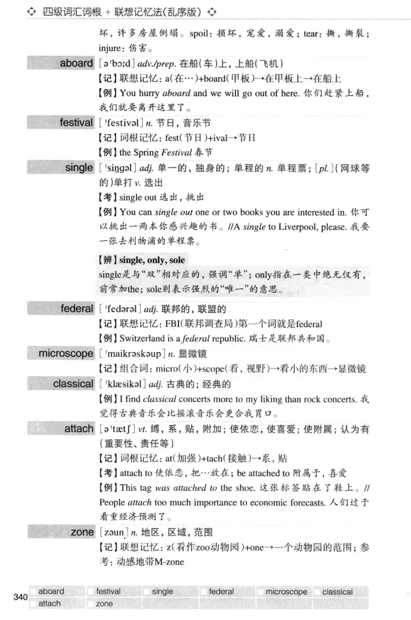 四级词汇词根+联想记忆法（乱序）_大学英语四级+六级_四级真题_四级词汇（乱序）