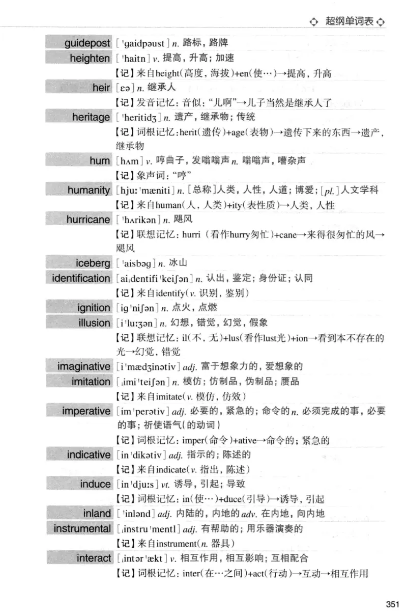 四级词汇词根+联想记忆法（乱序）_大学英语四级+六级_四级真题_四级词汇（乱序）