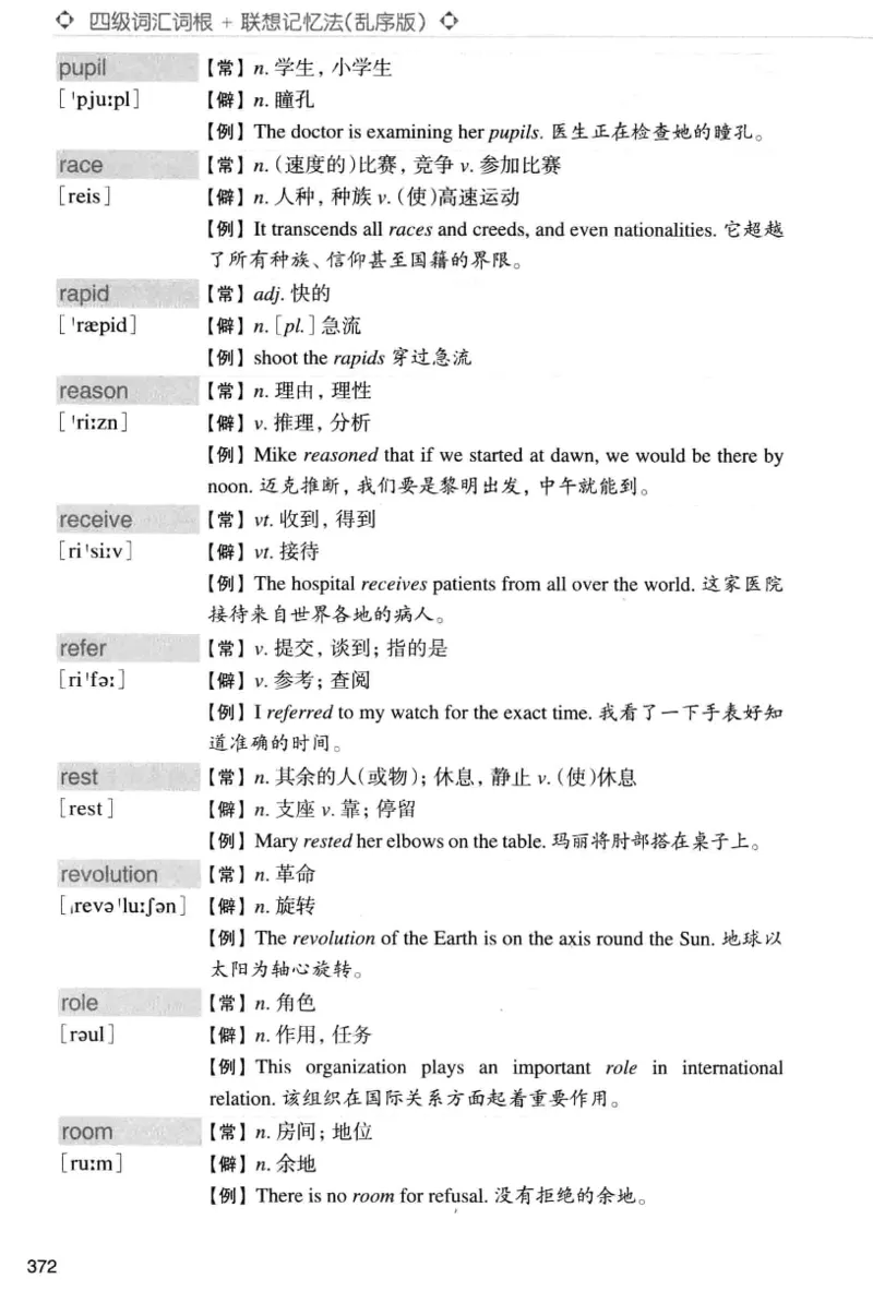 四级词汇词根+联想记忆法（乱序）_大学英语四级+六级_四级真题_四级词汇（乱序）
