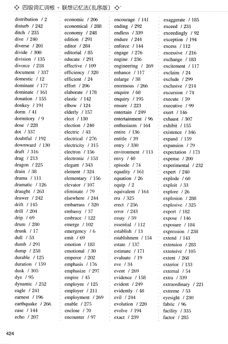 四级词汇词根+联想记忆法（乱序）_大学英语四级+六级_四级真题_四级词汇（乱序）