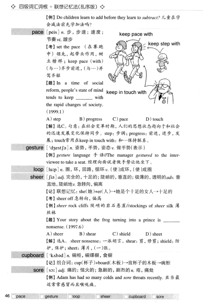 四级词汇词根+联想记忆法（乱序）_大学英语四级+六级_四级真题_四级词汇（乱序）