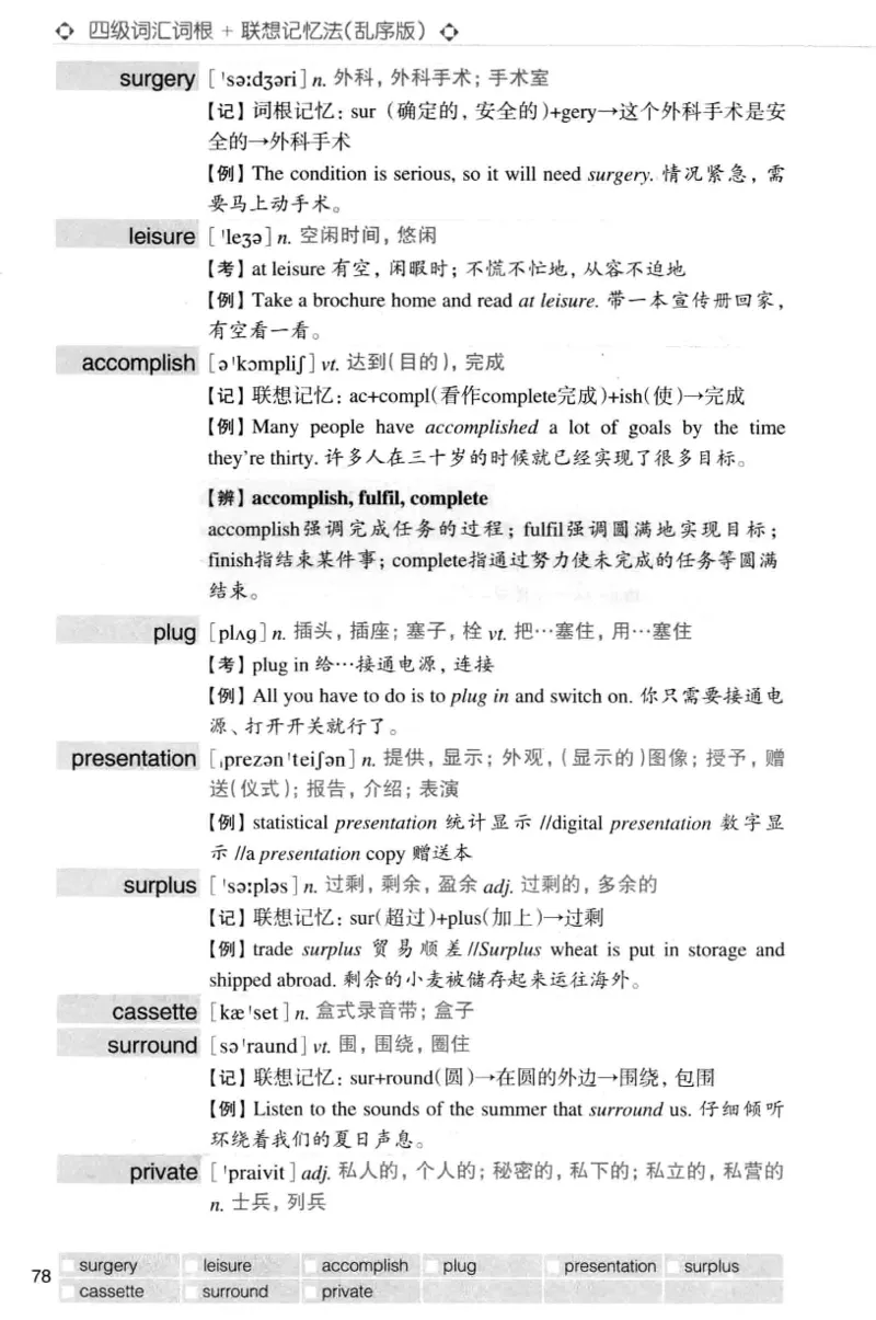 四级词汇词根+联想记忆法（乱序）_大学英语四级+六级_四级真题_四级词汇（乱序）