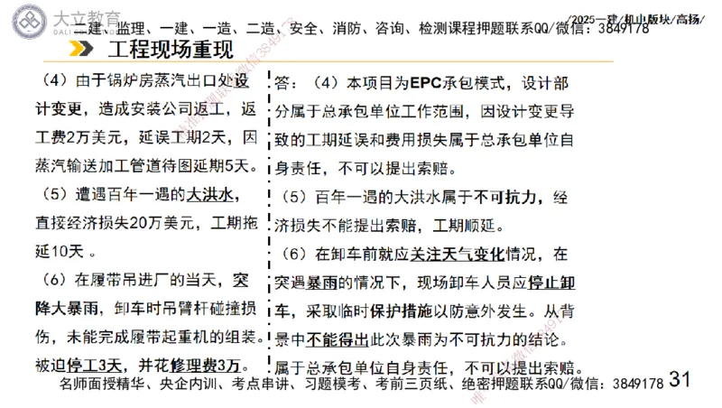 W2025一建机电-高扬-管理板块0_2026年一级建造师_2026年一建机电_2025年一建机电SVIP_04-冲刺串讲✿考点强化✿小灶集训_31-机电《案例专项班》高扬DL_讲义_2025一建机电板块刷题资料