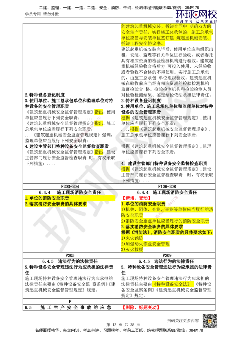 HQ-法规-26年教材对比分析-6%_2026年一建法规_2026年一建法规SVIP_01-精华文档✿电子教材✿历年真题_04-2026年一建法规-环球网校-教材对比明细
