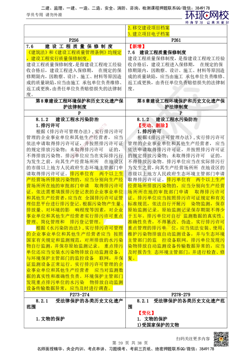 HQ-法规-26年教材对比分析-6%_2026年一建法规_2026年一建法规SVIP_01-精华文档✿电子教材✿历年真题_04-2026年一建法规-环球网校-教材对比明细