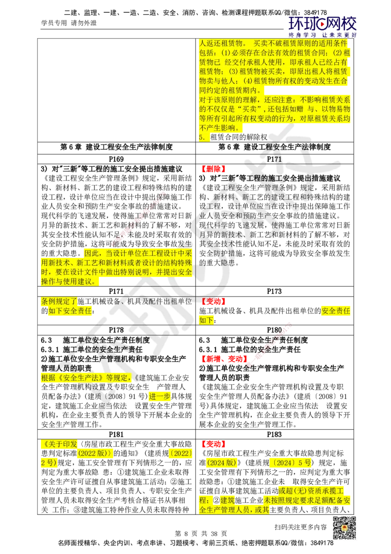 HQ-法规-26年教材对比分析-6%_2026年一建法规_2026年一建法规SVIP_01-精华文档✿电子教材✿历年真题_04-2026年一建法规-环球网校-教材对比明细
