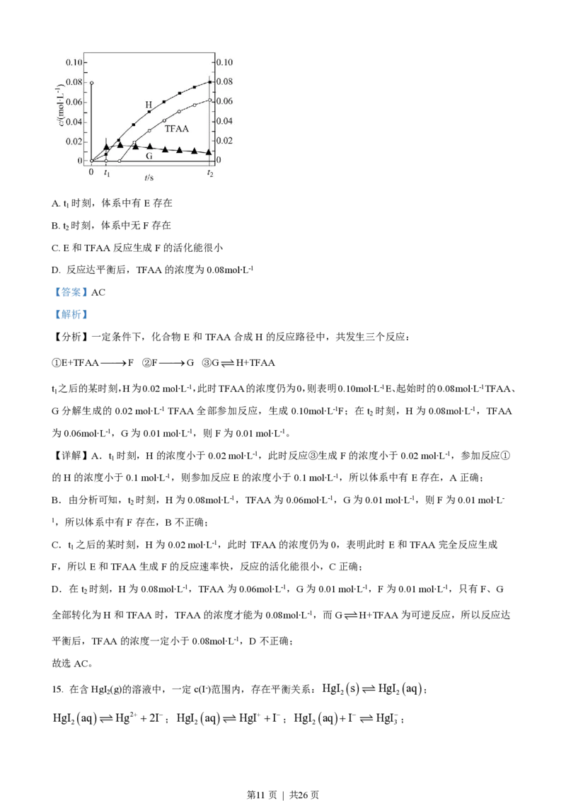 2023年高考化学试卷（山东）（解析卷）_历年高考真题合集_化学历年高考真题_新&middot;PDF版2008-2025&middot;高考化学真题_化学（按年份分类）2008-2025_2023&middot;高考化学真题