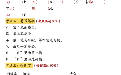 _新版一年级上册语文第一单元高频考点梳理_一到六小学晨读晚默晨诵晚读_24秋一年级上册各类资料(小纸条知识点默写单)
