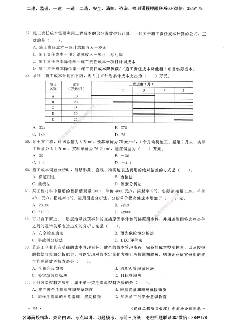 建设工程项目管理卷一_2026年一级建造师_2026年一建管理_2025年一建管理SVIP_05-考前密训✿央企特训✿机构普押_04-管理《考前抢分预测AB卷》HQ