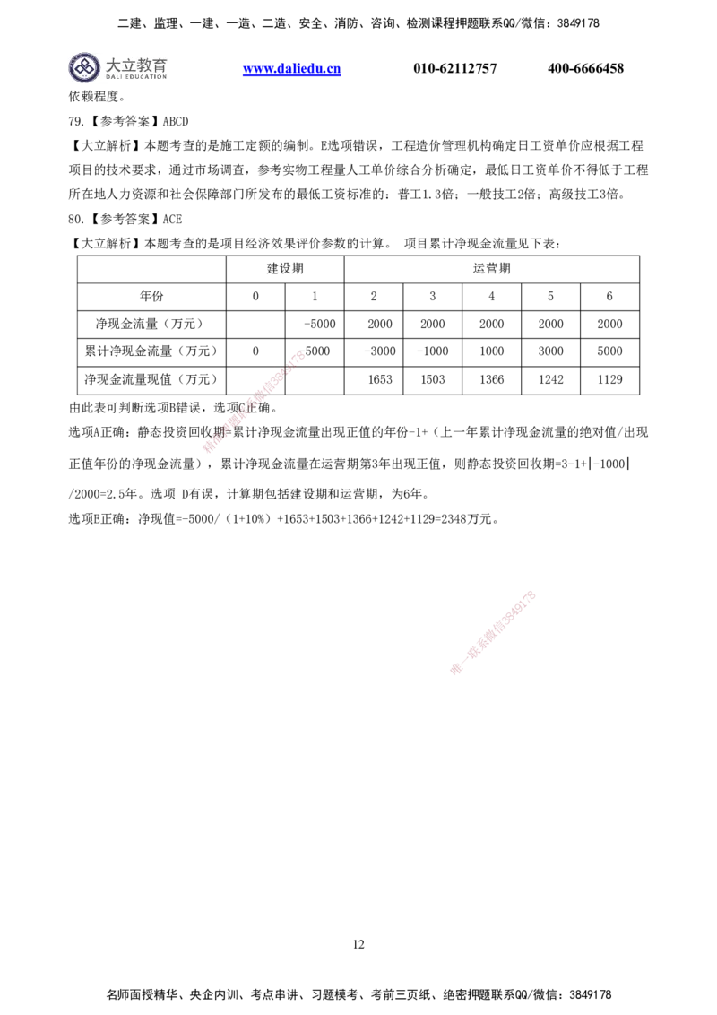 2022一建《经济》真题参考答案_2026年一级建造师_2026年一建经济_2025年一建经济SVIP_03-习题精析✿实战特训✿模考通关_12-经济《真题解析班》名师DL_课程讲义