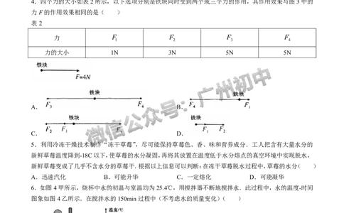 2024越秀区中考一模物理试题答案解析_广州九上月考+期中+期末+一模二模+中考真题_广州2024年中考一模_越秀区
