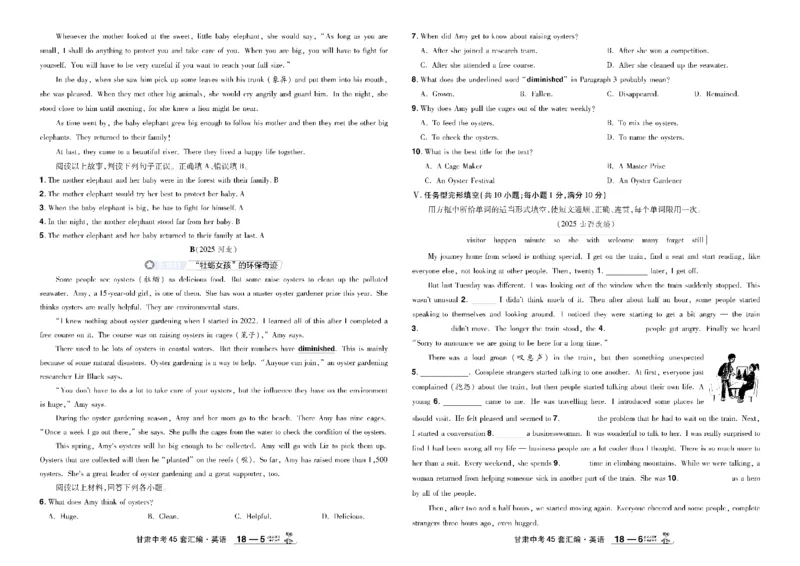 2026《中考英语45套》甘肃_45套中招_2026《中考英语45套》甘肃