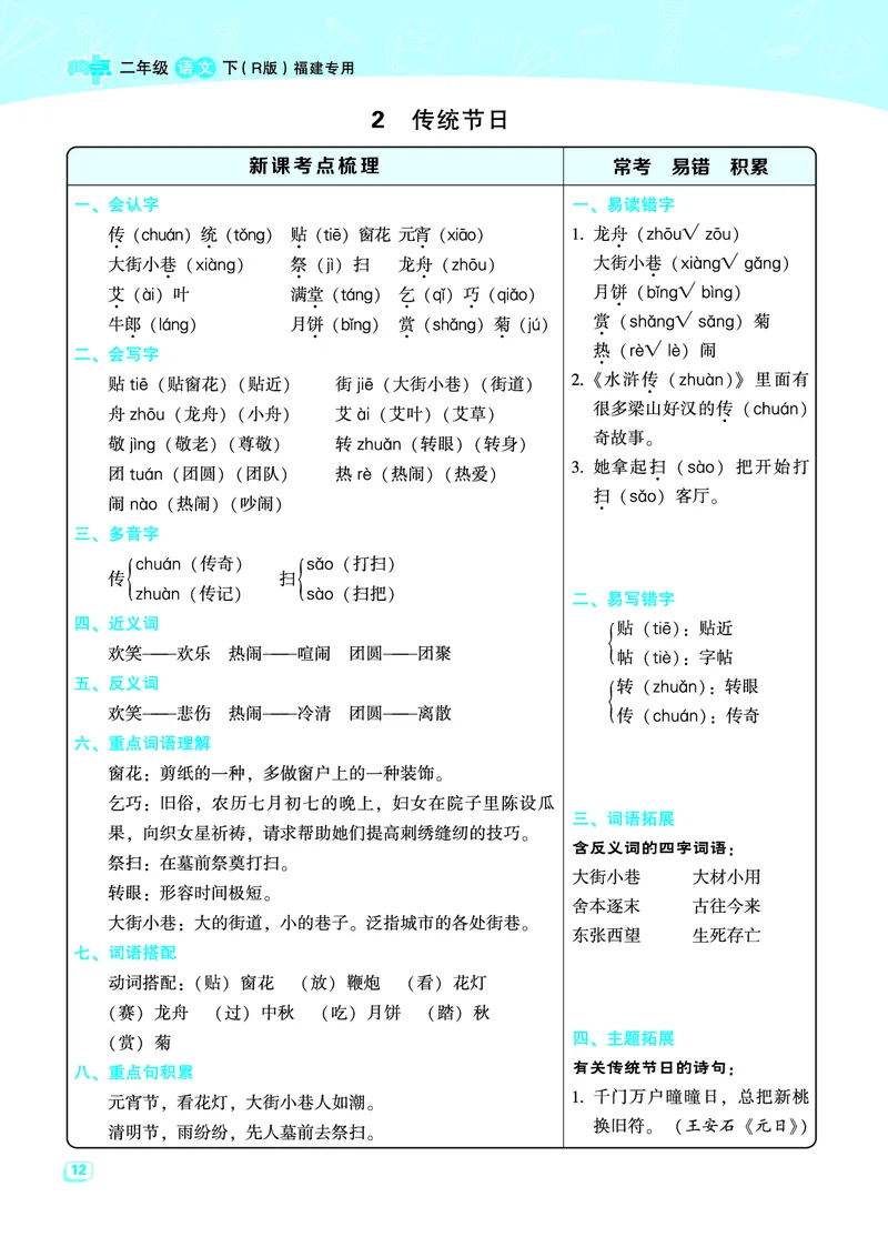 《典中点名师划重点》语文2年级下册（RJ）_二年级上下册资料_小学二年级学习资料-25年更新版_2-02、小学二年级语文下册_2-2-2、练习题、作业、试题、试卷_电子册类