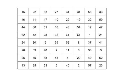 8阶6张_一年级上下册资料_小学一年级学习资料-25年更新版_1-00、幼小衔接_幼小衔接专注力启蒙篇_舒尔特方格-115页_舒尔特8阶训练表（6页）