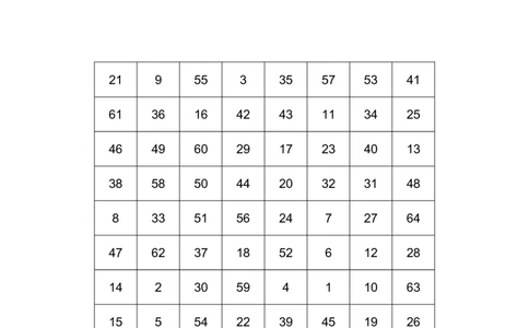 8阶6张_一年级上下册资料_小学一年级学习资料-25年更新版_1-00、幼小衔接_幼小衔接专注力启蒙篇_舒尔特方格-115页_舒尔特8阶训练表（6页）