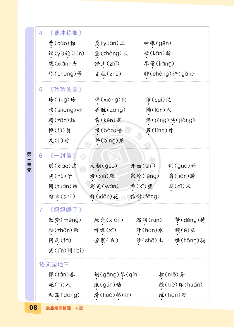 《全品知识梳理》语文2年级上册（RJ）A版_二年级上下册资料_小学二年级学习资料-25年更新版_2-01、小学二年级语文上册_2-1-2、练习题、作业、试题、试卷_电子册类