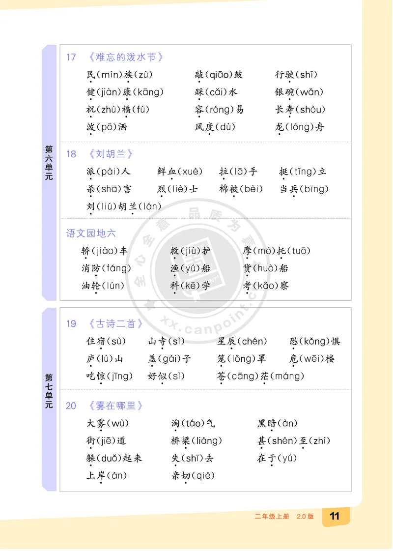 《全品知识梳理》语文2年级上册（RJ）A版_二年级上下册资料_小学二年级学习资料-25年更新版_2-01、小学二年级语文上册_2-1-2、练习题、作业、试题、试卷_电子册类