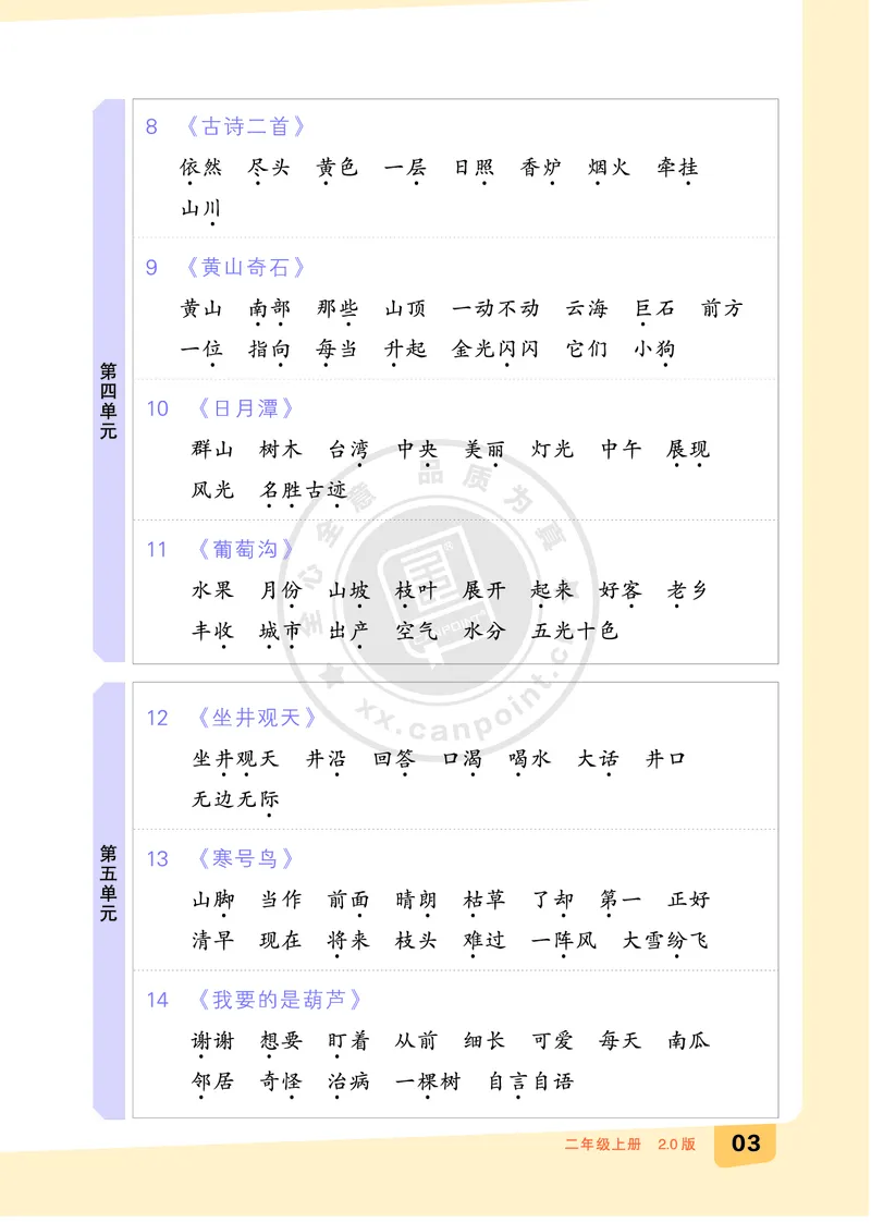 《全品知识梳理》语文2年级上册（RJ）A版_二年级上下册资料_小学二年级学习资料-25年更新版_2-01、小学二年级语文上册_2-1-2、练习题、作业、试题、试卷_电子册类