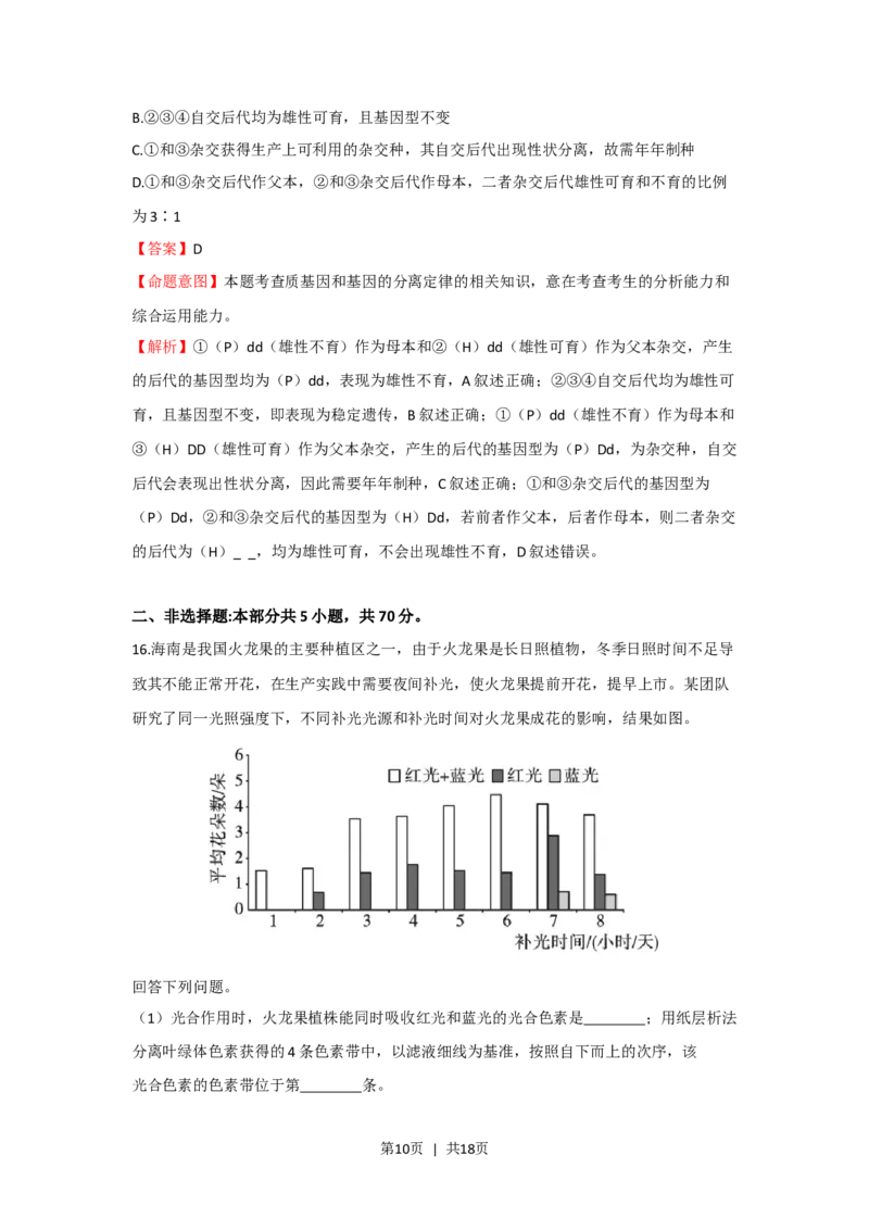 2023年高考生物真题（海南）（解析卷）_生物历年高考真题_新&middot;Word版2008-2025&middot;高考生物真题_生物（按年份分类）2008-2025_2023&middot;高考生物真题