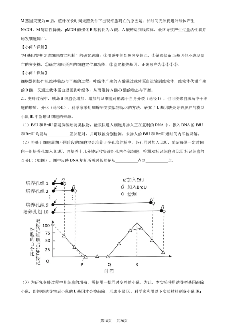 2023年高考生物试卷（北京）（解析卷）_生物历年高考真题_新&middot;Word版2008-2025&middot;高考生物真题_生物（按试卷类型分类）2008-2025_自主命题卷&middot;生物（2008-2025）_北京自主命题&middot;生物（2008-2025）