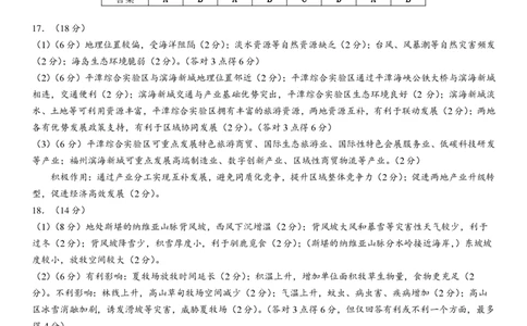2025年4月深圳市高三二模地理试卷答案_@高三模考真题_2025年4月深圳市高三二模试卷及答案