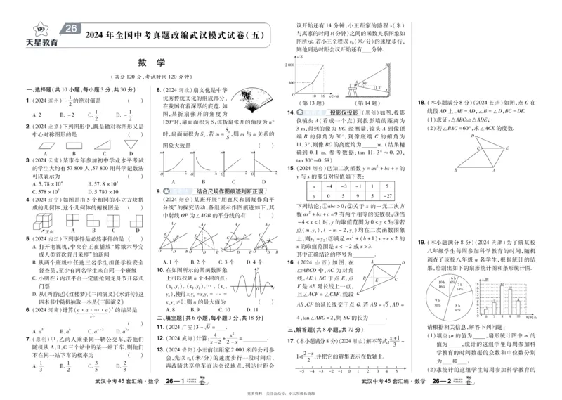 2025《中考数学45套》武汉_45套中招_2025《中考数学45套》武汉