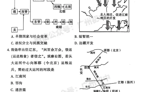 2025越秀区中考一模历史试题_广州九上月考+期中+期末+一模二模+中考真题_广州2025年中考一模_2025年11区中考一模_越秀区