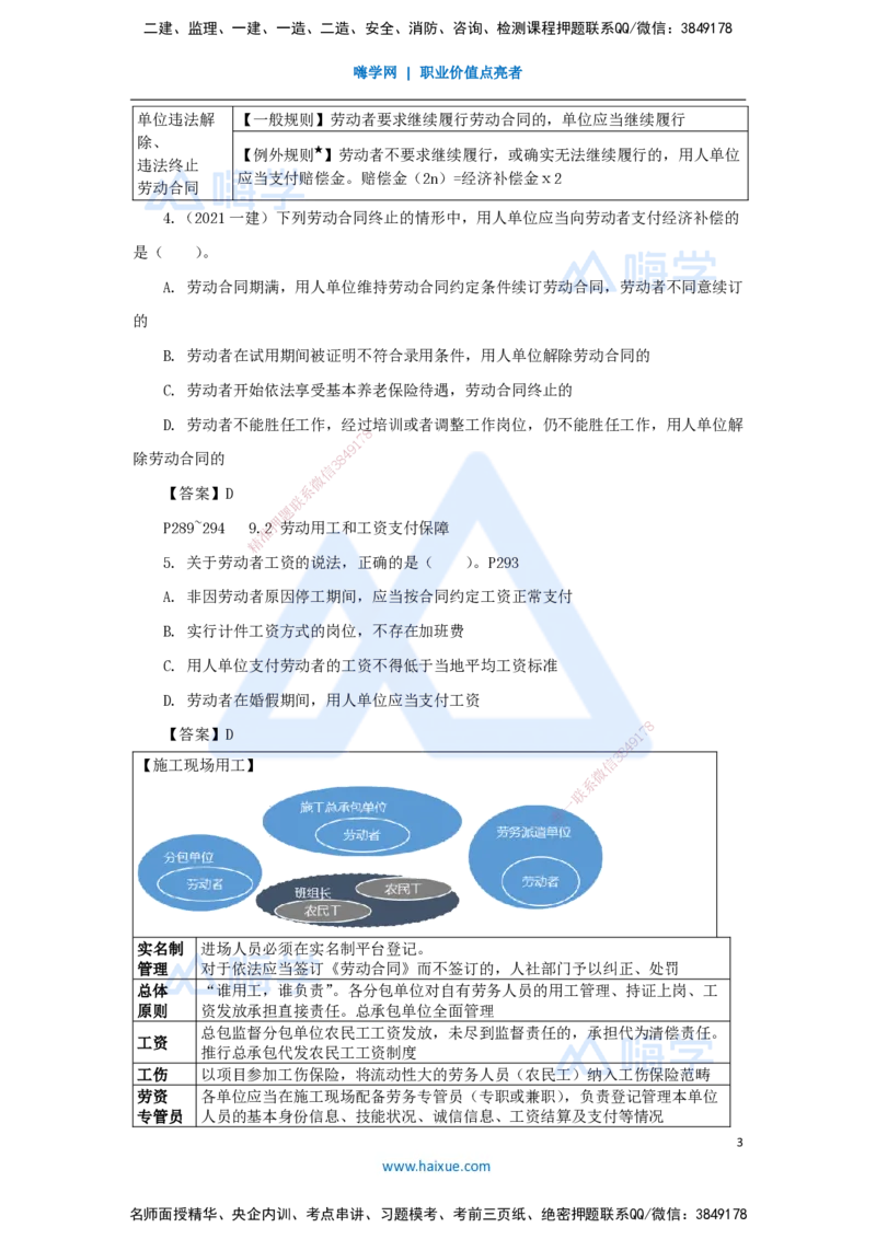 第9章（8）建设工程劳动保障法律制度_2026年一建法规_2025年一建法规SVIP_04-冲刺串讲✿考点强化✿小灶集训_34-法规《名师冲刺特训》陈印HX_讲义