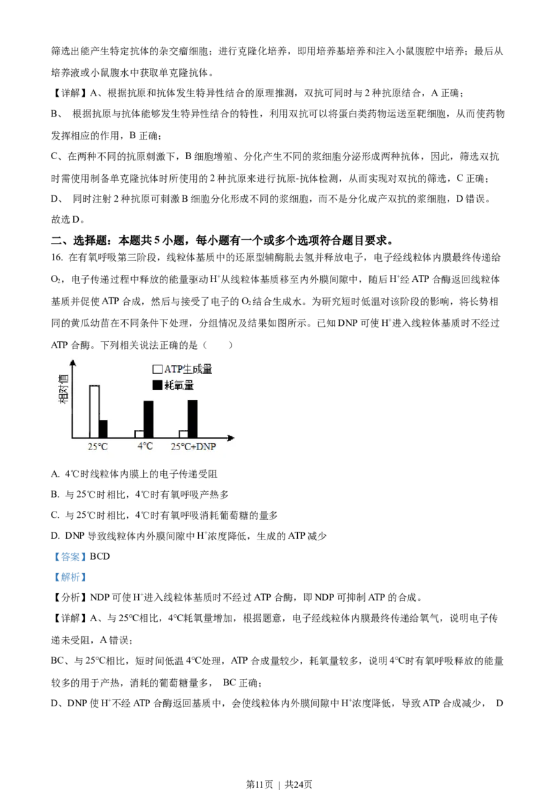 2022年高考生物试卷（山东）（解析卷）_生物历年高考真题_新&middot;Word版2008-2025&middot;高考生物真题_生物（按省份分类）2008-2025_2008-2025&middot;（山东）生物高考真题