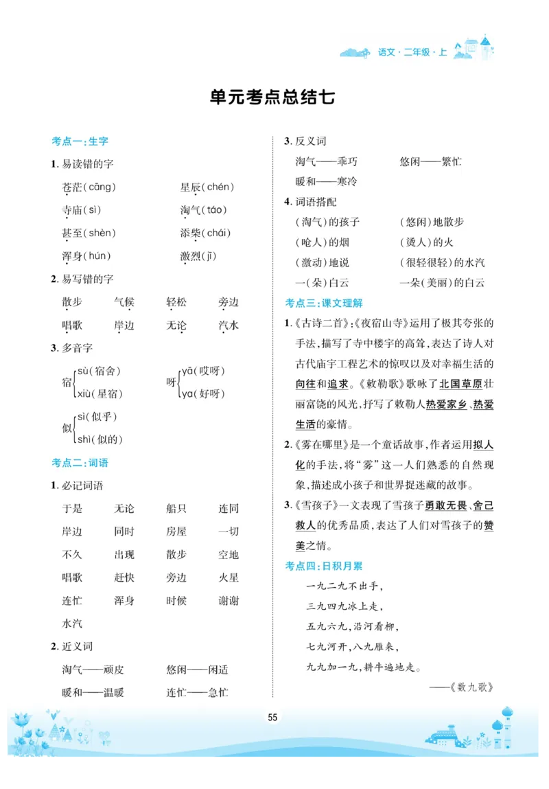 《优品新课堂》语文2年级上册（RJ）_二年级上下册资料_小学二年级学习资料-25年更新版_2-01、小学二年级语文上册_2-1-2、练习题、作业、试题、试卷_电子册类