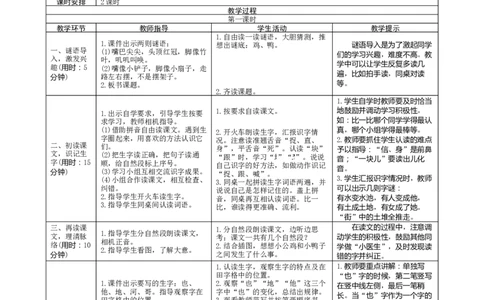 05《小公鸡和小鸭子》导学案_一年级语文下册（统编版）_老课标资料_教案反思+导学案_表格式_1版表格式导学案