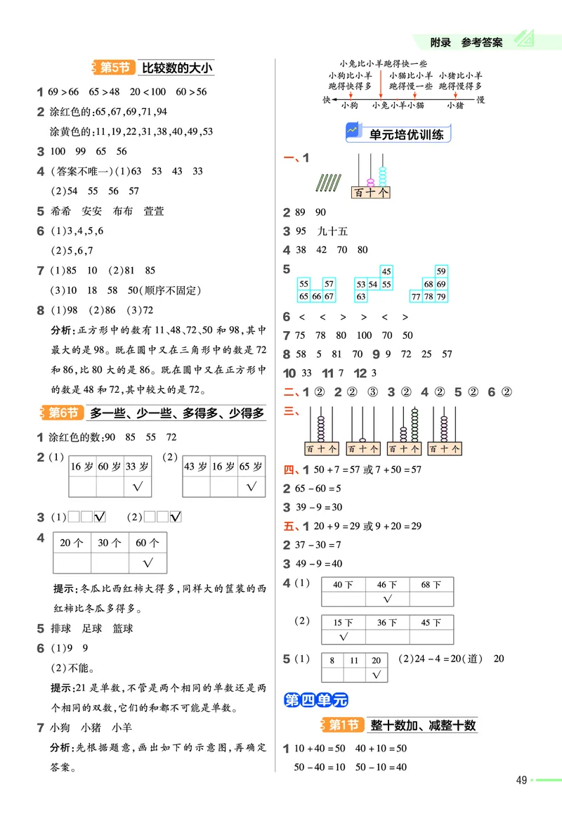 《作业帮》24春数学1年级下册（SJ）_一年级上下册资料_小学一年级学习资料-25年更新版_1-04、小学一年级数学下册_1-4-2、练习题、作业、试题、试卷_苏教版_电子册类