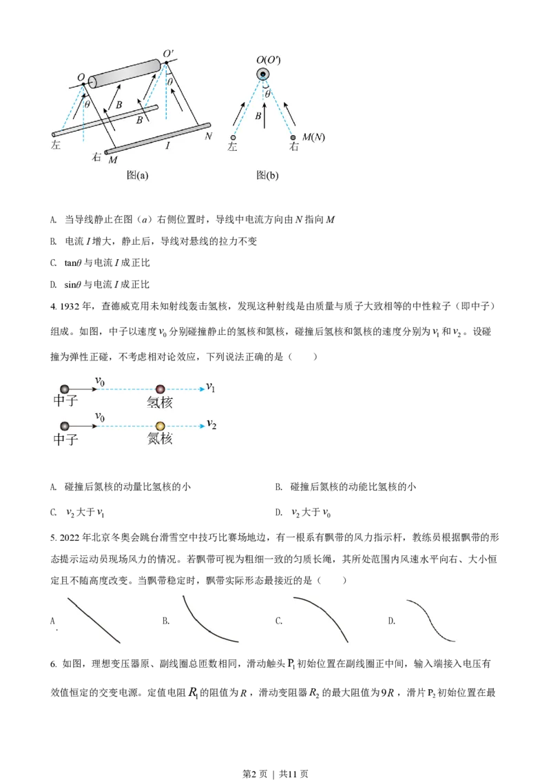 2022年高考物理试卷（湖南）（空白卷）_物理历年高考真题_新&middot;PDF版2008-2025&middot;高考物理真题_物理（按省份分类）2008-2025_2008-2025&middot;（湖南）物理高考真题