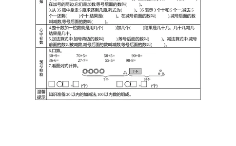 5.1整十数加一位数和相应的减法_一年级上下册资料_1年级下册教学资源包课件+课时练_第五单元100以内的加法和减法（一）_单元资料汇总_学案教案_学案