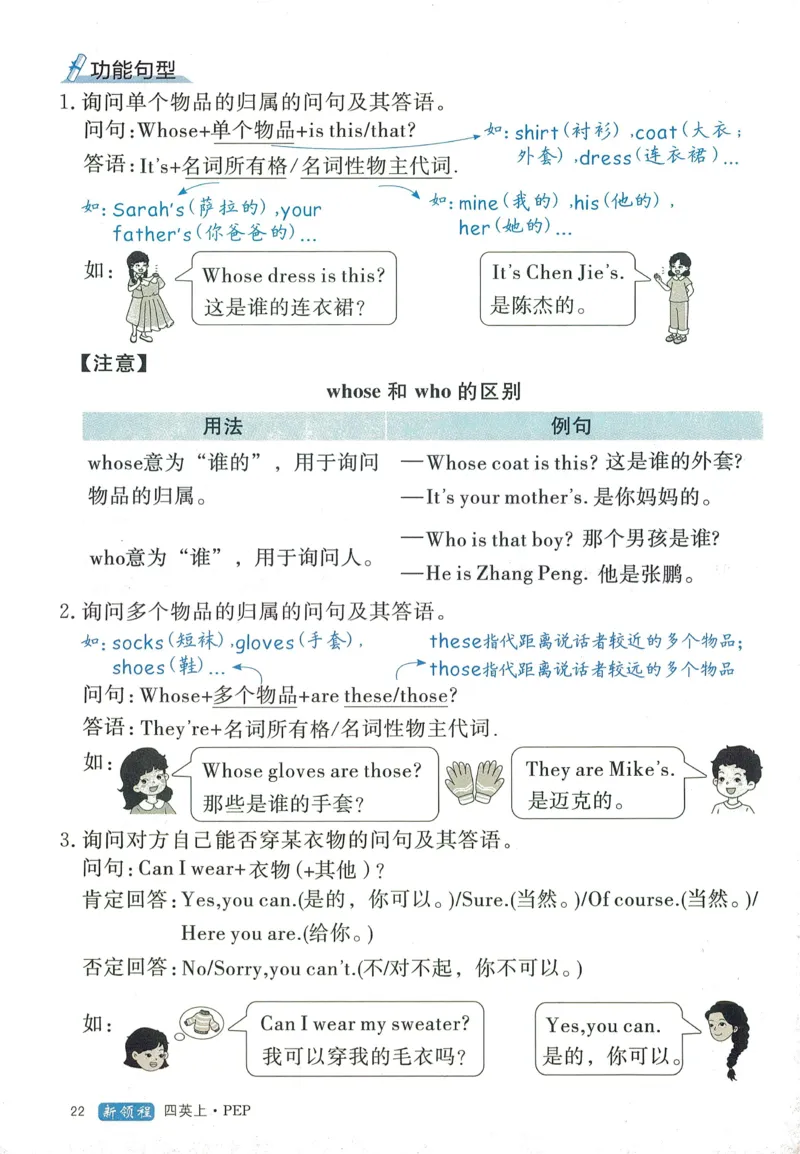 知识梳理英语4_《优翼新领程》25秋英语4年级上册（人教PEP）