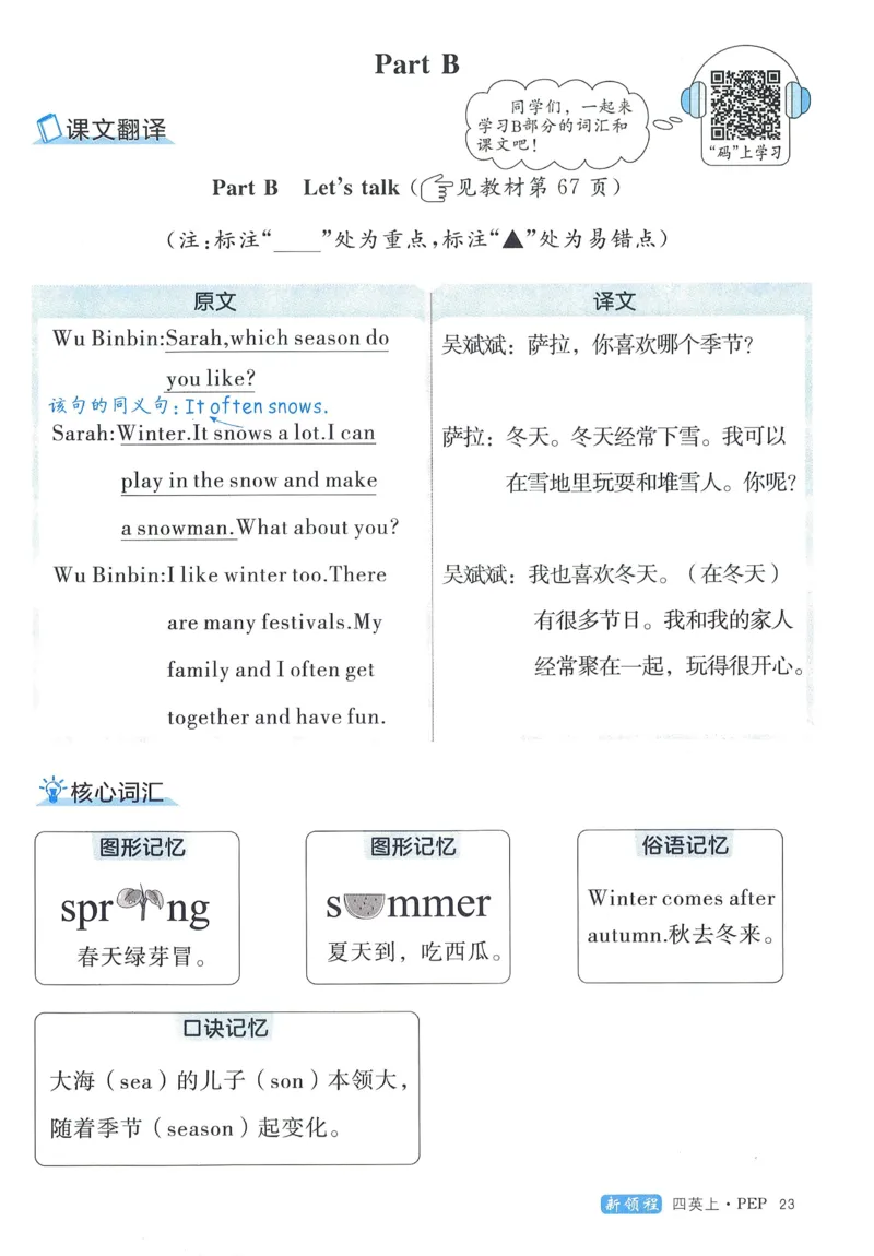 知识梳理英语4_《优翼新领程》25秋英语4年级上册（人教PEP）