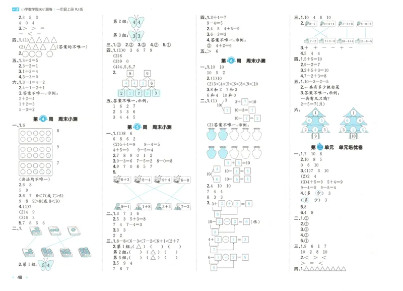 答案_一本周末小测卷数学RJ1上