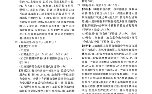 2025年3月高三T8联考生物试卷答案_@高三模考真题_2025年3月高三T8联考试卷及答案
