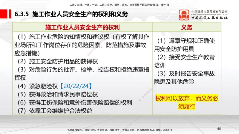 B20节：6.1.1建设单位的安全责任~6.3.6施工单位的安全生产教育培训（6.6）_2026年一建法规_2025年一建法规SVIP_02-基础精讲✿高端面授✿深度强化_06-法规《两轮基础直播》王文静JGS