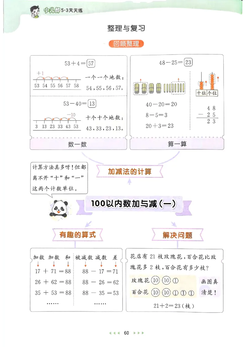 53天天练北师数学1下_一年级上下册资料_53黄冈多个品牌系列资料_数学