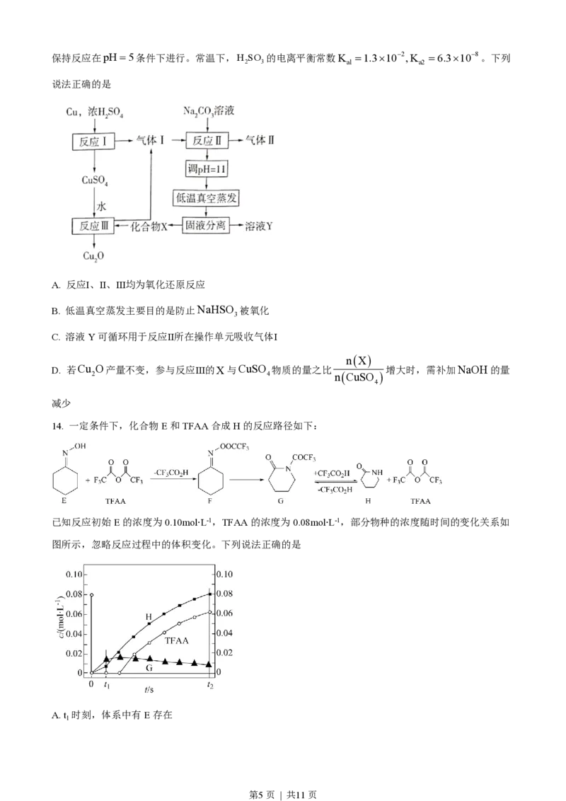 2023年高考化学试卷（山东）（空白卷）_历年高考真题合集_化学历年高考真题_新&middot;PDF版2008-2025&middot;高考化学真题_化学（按省份分类）2008-2025_2008-2025&middot;（山东）化学高考真题