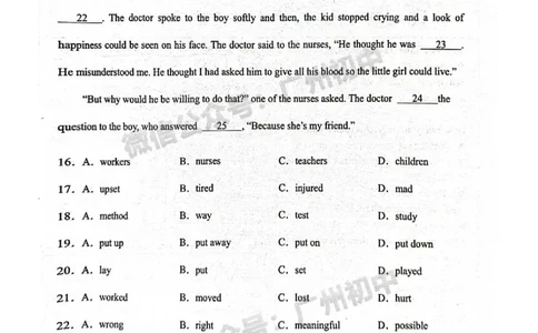 2025番禺区中考一模英语试题_广州九上月考+期中+期末+一模二模+中考真题_广州2025年中考一模_2025年11区中考一模_番禺区