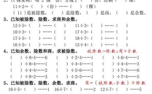 5.6有余数的除法-重点易错题二下数学(1)(2)_二年级上下册资料_二年级下册小红书同款资料_二下数学