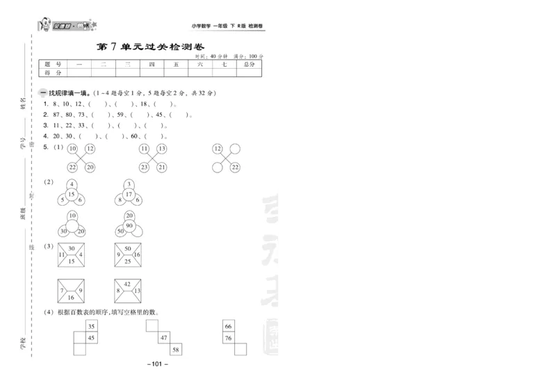 《典中点》数学1年级下册（RJ）(1)_一年级上下册资料_小学一年级学习资料-25年更新版_1-04、小学一年级数学下册_1-4-2、练习题、作业、试题、试卷_人教版_电子册