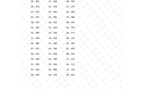 60以内&times;10以内第6-25篇答案_小学数学口算竖式脱式计算应用题一二三四五六年级上下册电_小学数学口算题库电子版（1-6）_小学数学口算三年级_口算题适合3年级